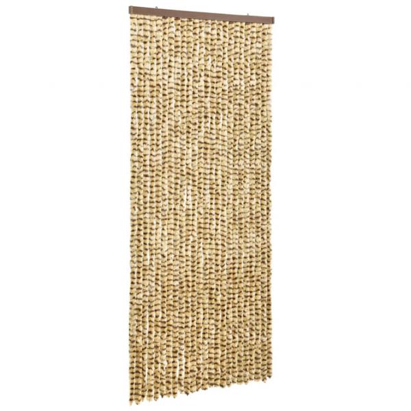 Insektenschutz-Vorhang Beige und Braun 90x220 cm Chenille