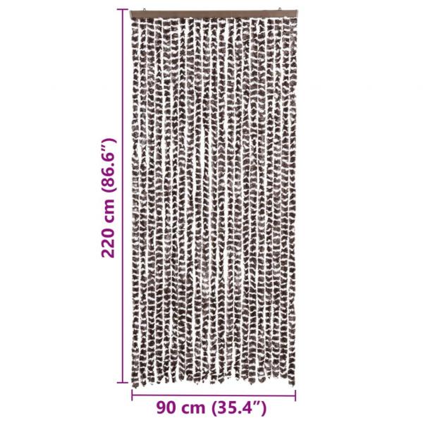 Insektenschutz-Vorhang Braun und Weiß 90x220 cm Chenille