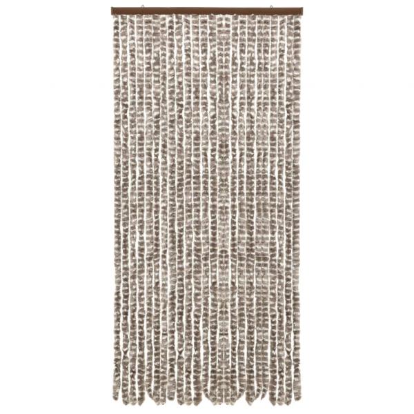 Insektenschutz-Vorhang Taupe und Weiß 100x220 cm Chenille