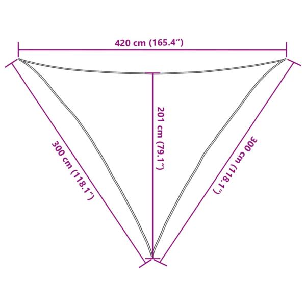 Sonnensegel 160 g/m² Weiß 3x3x4,2 m HDPE  