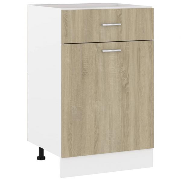ARDEBO.de - Schubunterschrank Sonoma-Eiche 50x46x81,5 cm Holzwerkstoff