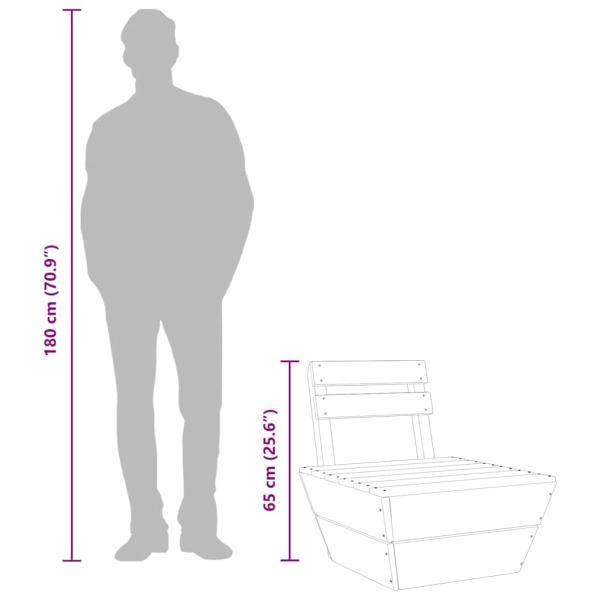 Modulares Palettensofa Mittelteil Imprägniertes Fichtenholz
