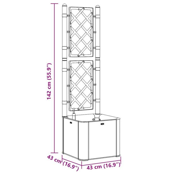 Garten-Hochbeet mit Spalier Selbstbewässerungssystem Anthrazit