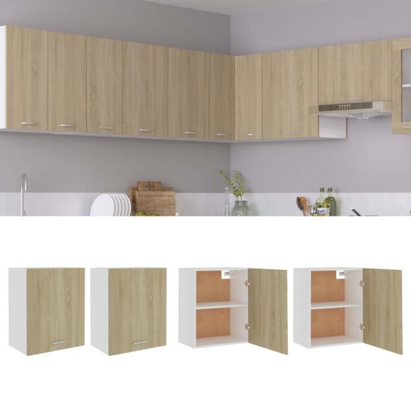 ARDEBO.de - Hängeschränke 2 Stk. Sonoma-Eiche 50x31x60 cm Holzwerkstoff