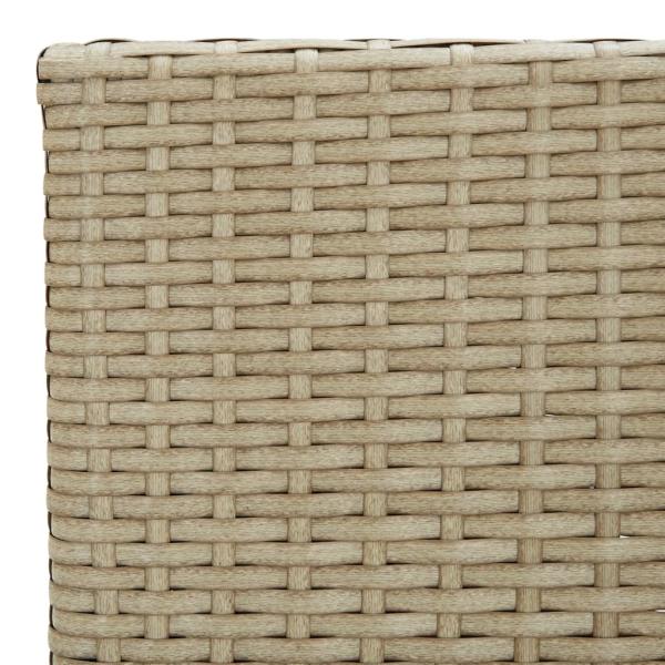 3-tlg. Garten-Essgruppe Beige Poly Rattan und Glas