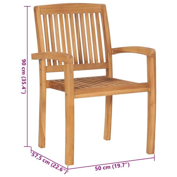 Gartenstühle 2 Stk. mit Anthrazit Kissen Massivholz Teak