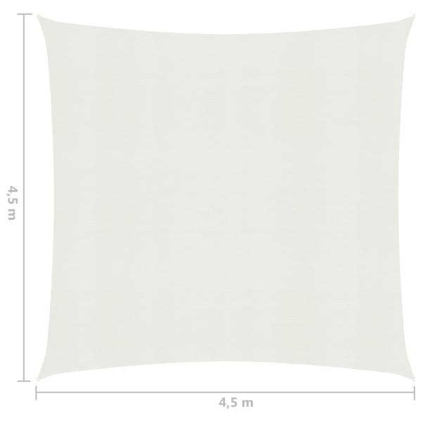 Sonnensegel 160 g/m² Weiß 4,5x4,5 m HDPE