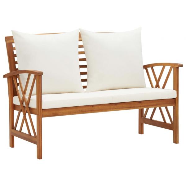 3-tlg. Garten-Lounge-Set mit Auflagen Massivholz Akazie