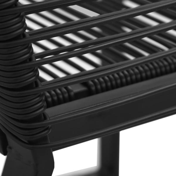 3-tlg. Garten-Essgruppe PVC Rattan Schwarz