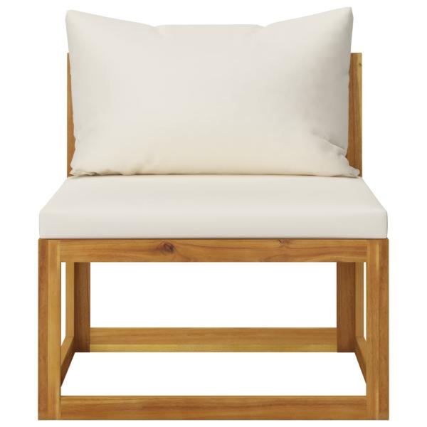 ARDEBO.de - 3-tlg. Garten-Lounge-Set mit Creme-Kissen Massivholz Akazie