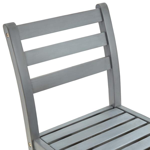 ARDEBO.de - Barhocker 4 Stk. Grau Massivholz Akazie 