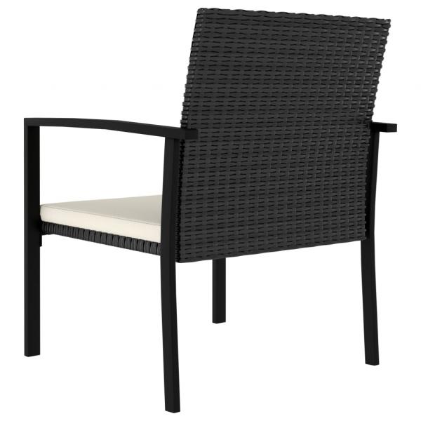 Garten-Essstühle 2 Stk. Poly Rattan Schwarz