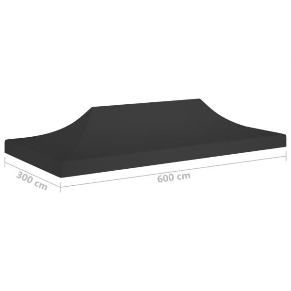 Partyzelt-Dach 6x3 m Schwarz 270 g/m²