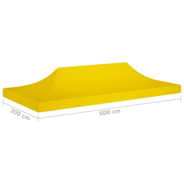 Partyzelt-Dach 6x3 m Gelb 270 g/m²