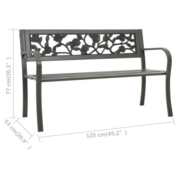 Gartenbank 125 cm Stahl Grau