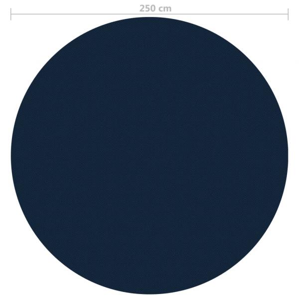 Treibende Pool-Solarplane PE 250 cm Schwarz und Blau