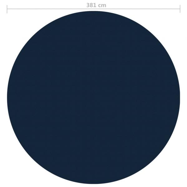 Treibende Pool-Solarplane PE 381 cm Schwarz und Blau