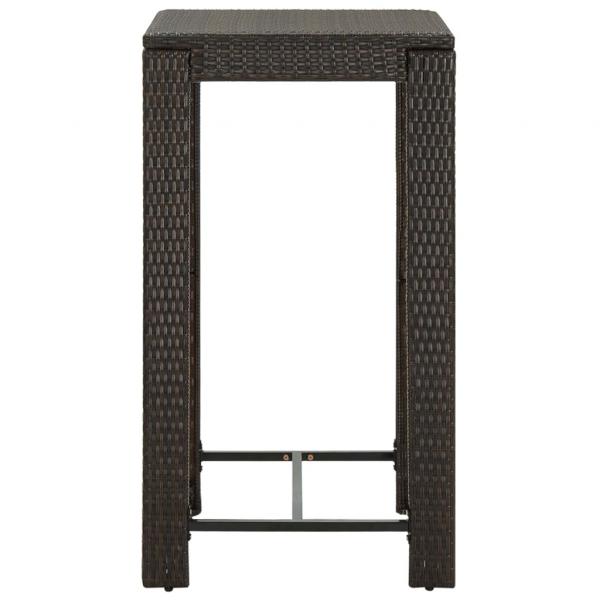 Garten-Bartisch Braun 60,5x60,5x110,5 cm Poly Rattan