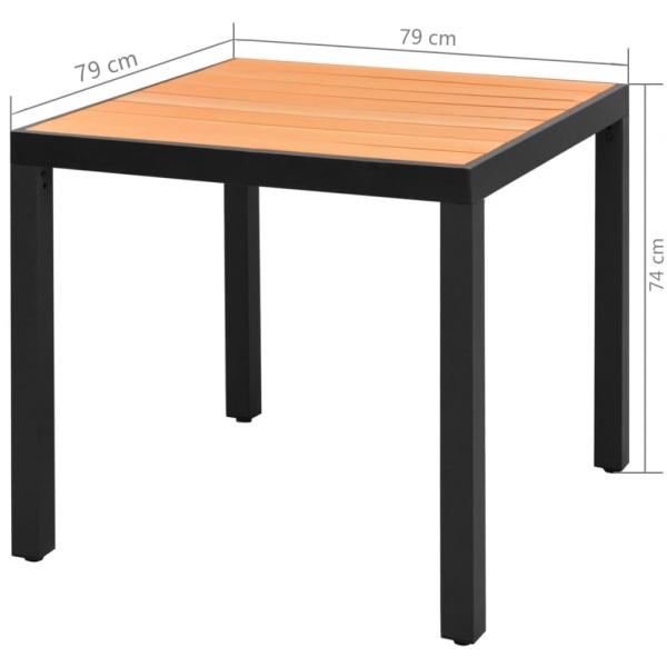 5-tlg. Garten-Essgruppe PVC Rattan Schwarz und Braun