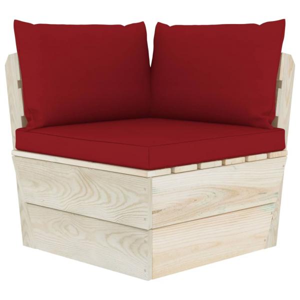 Garten-Paletten-Ecksofa mit Kissen Imprägniertes Fichtenholz