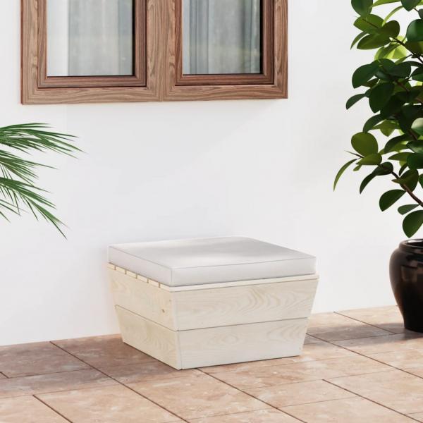 ARDEBO.de - Garten-Paletten-Hocker mit Kissen Imprägniertes Fichtenholz 