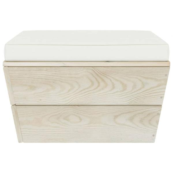 Garten-Paletten-Hocker mit Kissen Imprägniertes Fichtenholz 