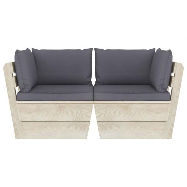 Garten-Palettensofa 2-Sitzer mit Kissen Fichtenholz