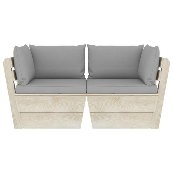 Garten-Palettensofa 2-Sitzer mit Kissen Fichtenholz