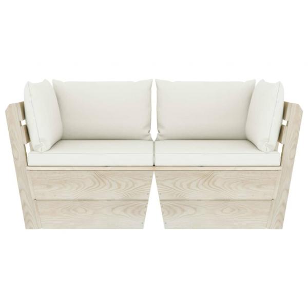 Garten-Palettensofa 2-Sitzer mit Kissen Fichtenholz