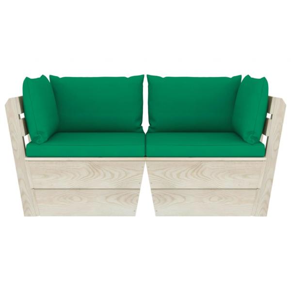 Garten-Palettensofa 2-Sitzer mit Kissen Fichtenholz