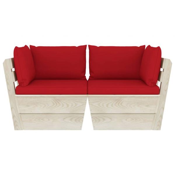 Garten-Palettensofa 2-Sitzer mit Kissen Fichtenholz