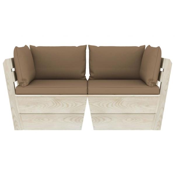 Garten-Palettensofa 2-Sitzer mit Kissen Fichtenholz