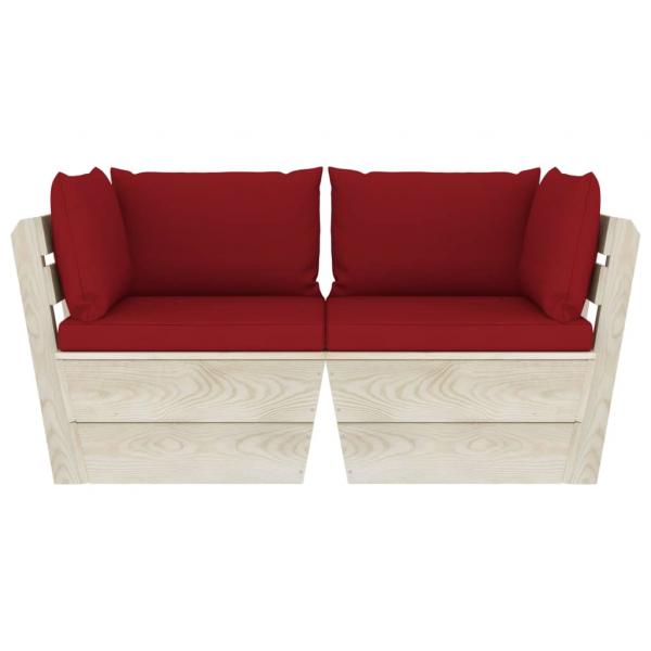 Garten-Palettensofa 2-Sitzer mit Kissen Fichtenholz