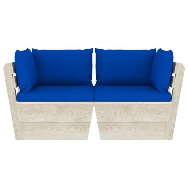 Garten-Palettensofa 2-Sitzer mit Kissen Fichtenholz