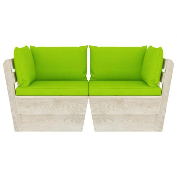 Garten-Palettensofa 2-Sitzer mit Kissen Fichtenholz