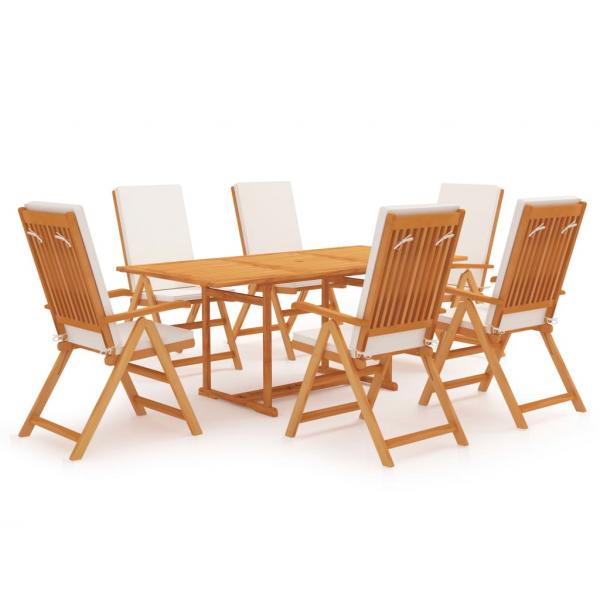 ARDEBO.de - 7-tlg. Garten-Essgruppe mit Kissen Massivholz Teak