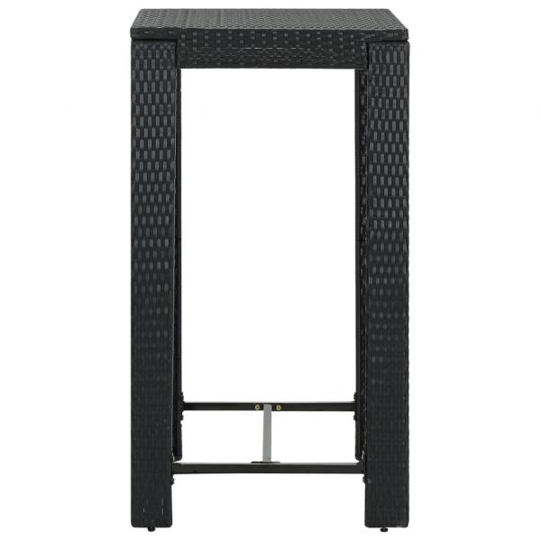 ARDEBO.de - Garten-Bartisch Schwarz 60,5x60,5x110,5 cm Poly Rattan