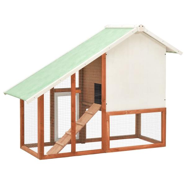 Kaninchenstall 140x63x120 cm Tanne Massivholz 