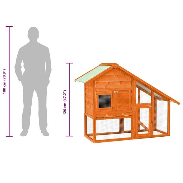 Kaninchenstall 140x63x120 cm Tanne Massivholz 