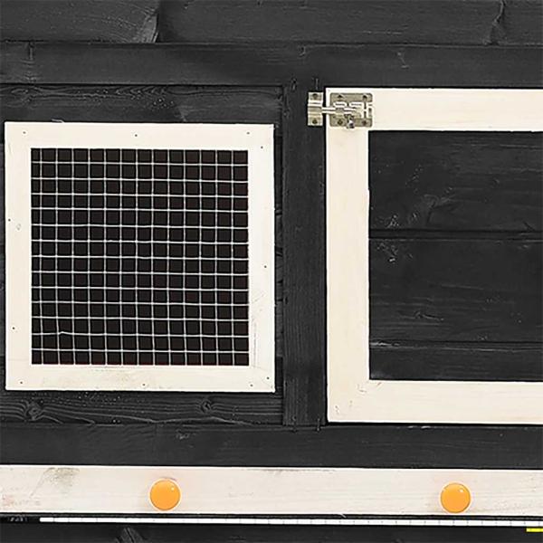 Kaninchenstall Grau und Weiß 140x63x120 cm Tanne Massivholz