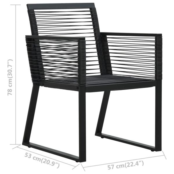5-tlg. Garten-Essgruppe PVC Rattan Schwarz