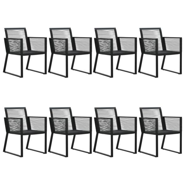 9-tlg. Garten-Essgruppe PVC Rattan Schwarz
