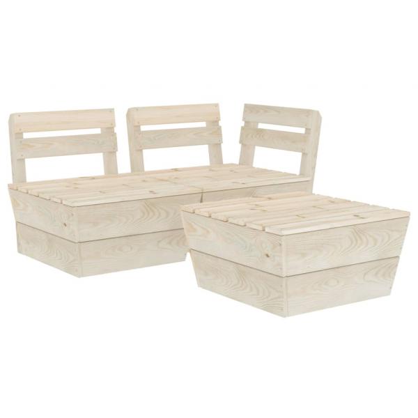 3-tlg. Garten-Paletten-Lounge-Set Imprägniertes Fichtenholz