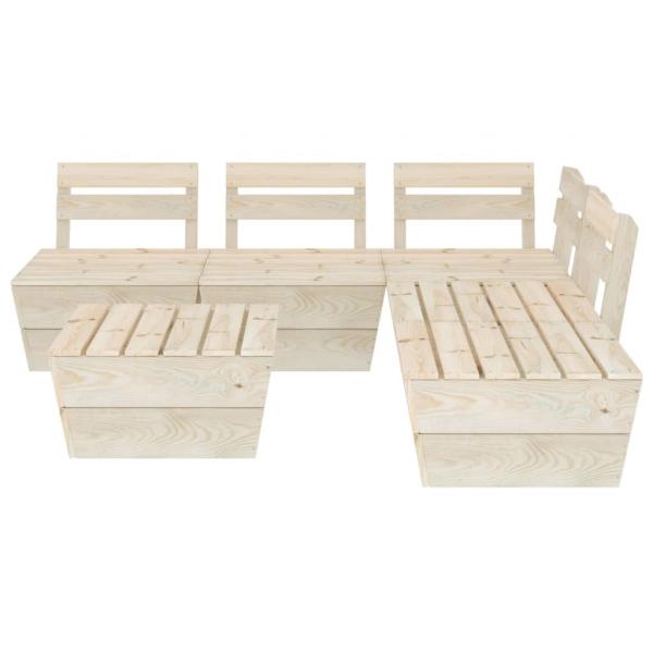 6-tlg. Garten-Paletten-Lounge-Set Imprägniertes Fichtenholz