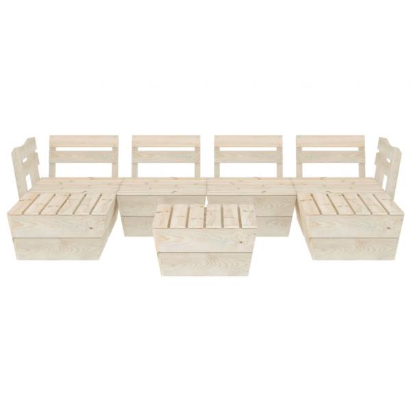 7-tlg. Garten-Paletten-Lounge-Set Imprägniertes Fichtenholz