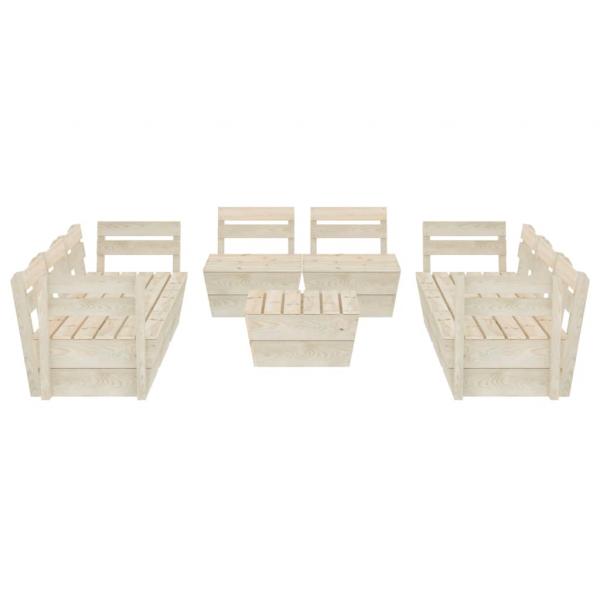 9-tlg. Garten-Paletten-Lounge-Set Imprägniertes Fichtenholz