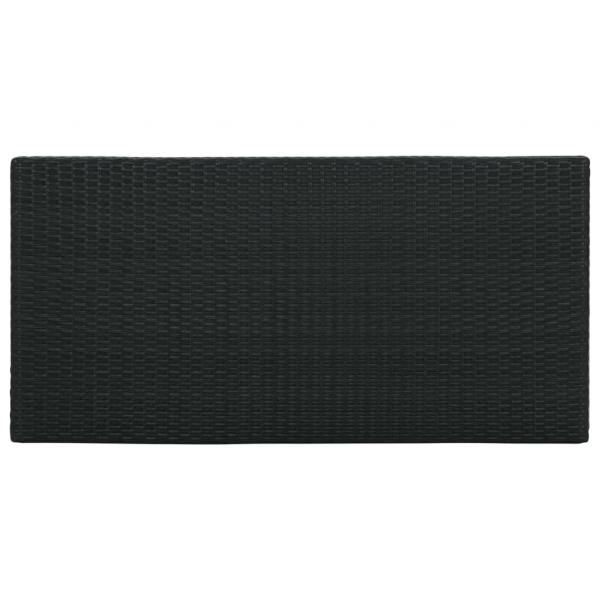 5-tlg. Gartenbar-Set mit Kissen Poly Rattan Schwarz