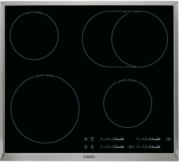 ARDEBO.de AEG HK654850XB Autarkes Elektro-Kochfeld, Glaskeramik, 60 cm breit, Sensor-Tasten, Edelstahl-Rahmen