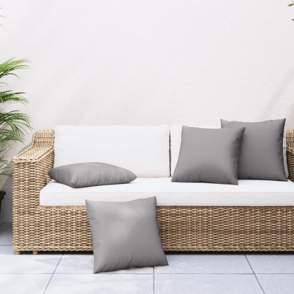 ARDEBO.de - Zierkissen 4 Stk. Grau 50x50 cm Stoff