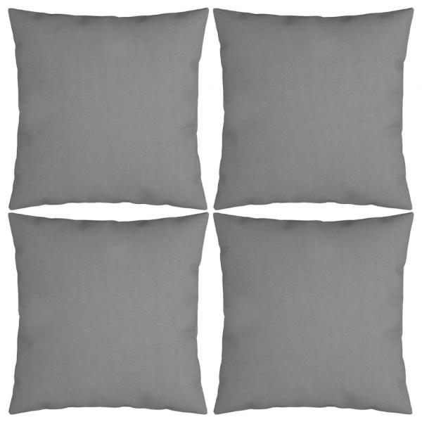 Zierkissen 4 Stk. Grau 50x50 cm Stoff